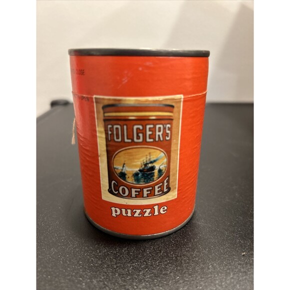 1980's Vintage UNOPENED Folger's Coffee Advertising Can PUZZLE - Picture 2 of 7